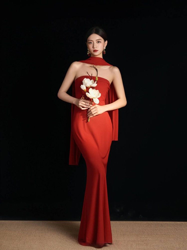Ethnic Fashion Studio - Red Retro Chinese Style Dress Studio