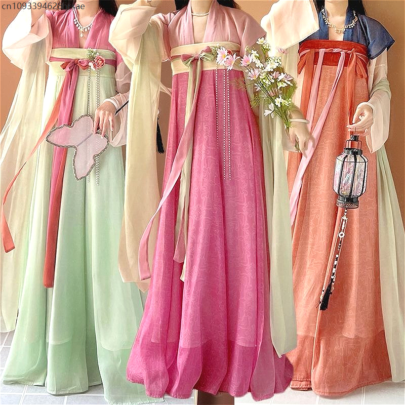 Ethnic Dress Fashion Show - Chinese Traditional Hanfu Pink Orange Green