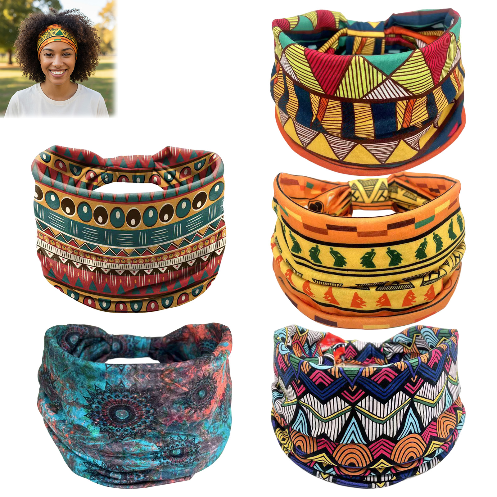 Ethnic Boho Fashion - Women's Boho Head Wrap African Print