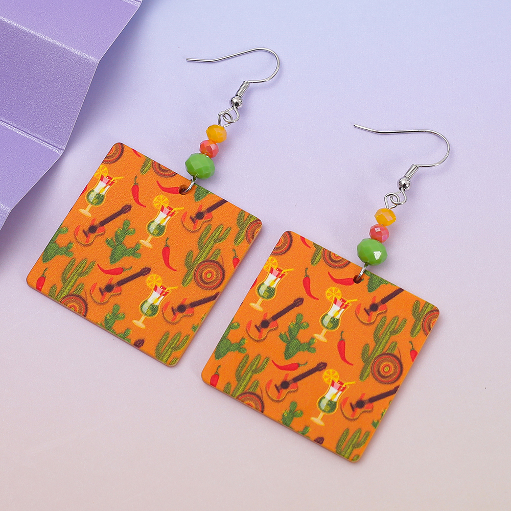 Ethnic Fashion Trends 2026 - Geometric Square Acrylic Earrings For Women