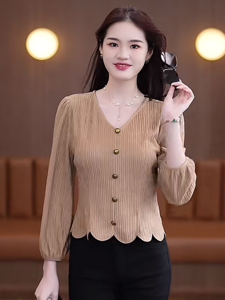 French Shirt Women Long-sleeve - Thai Silk Blouse บทวิจารณ์และราคา