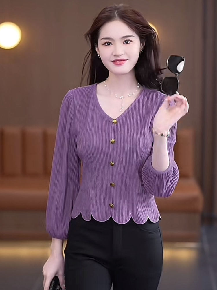 French Shirt Women Long-sleeve - Thai Silk Blouse บทวิจารณ์และราคา