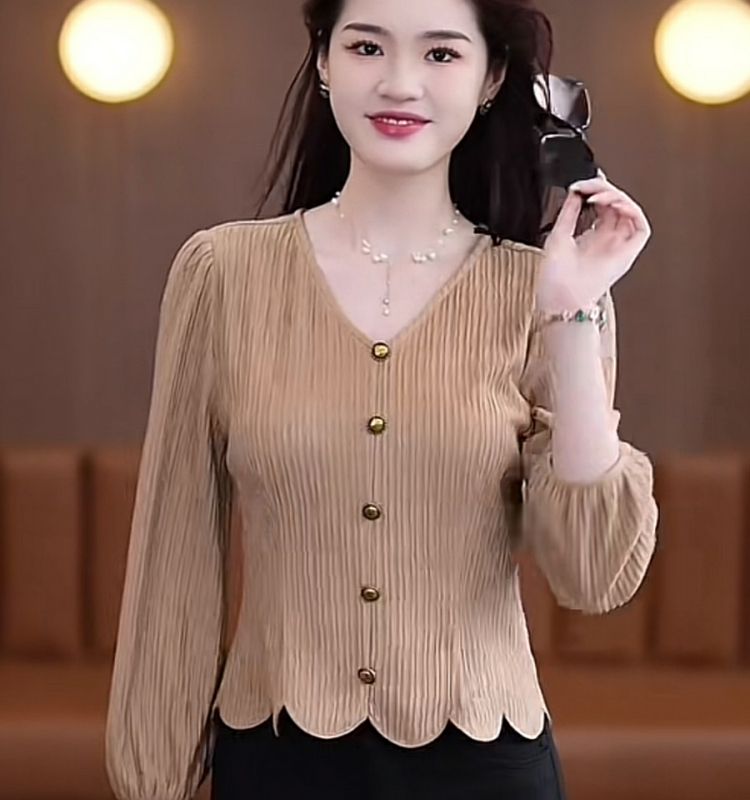 French Shirt Women Long-sleeve - Thai Silk Blouse บทวิจารณ์และราคา