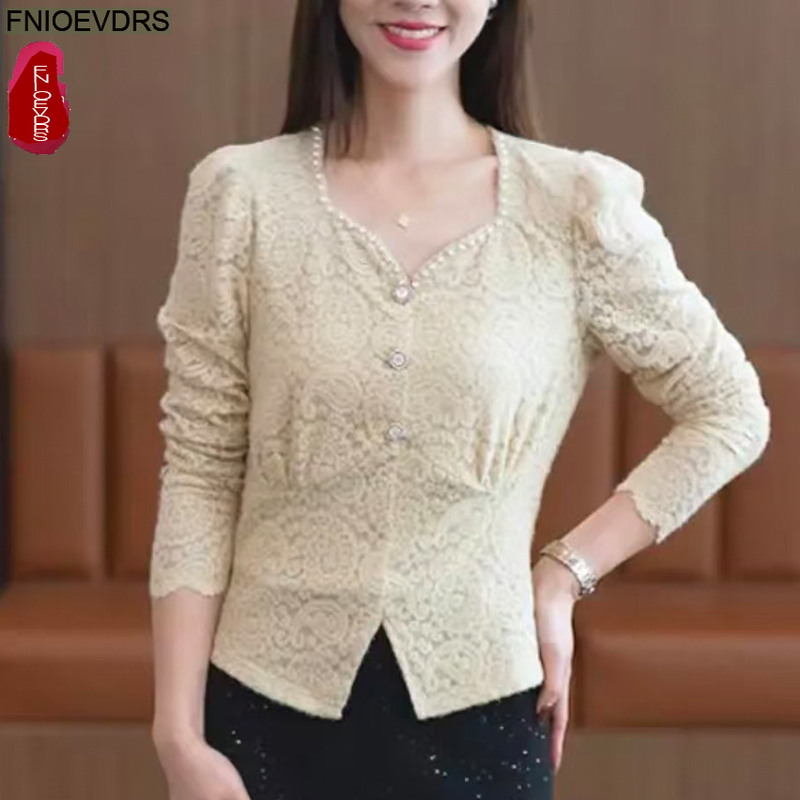 Hollow Out Crochet Lace Tops B - Thai Silk Blouse บทวิจารณ์และราคา