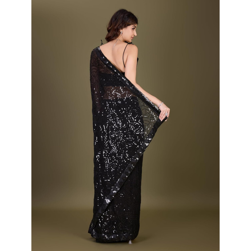 Women's Georgette Sequence Emb - Saree Georgette Women บทวิจารณ์และราคา