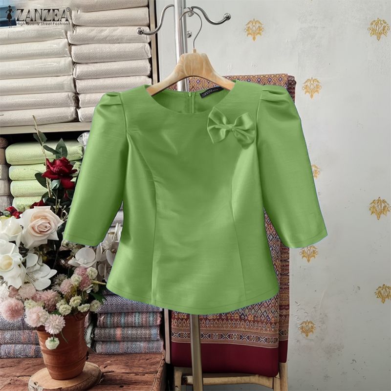 ZANZEA Women's Elegant Satin B - Thai Silk Blouse บทวิจารณ์และราคา