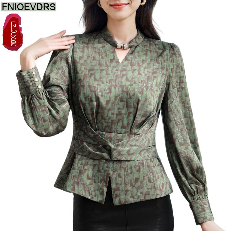 Retro Vintage Green Flower Pri - Thai Silk Blouse บทวิจารณ์และราคา