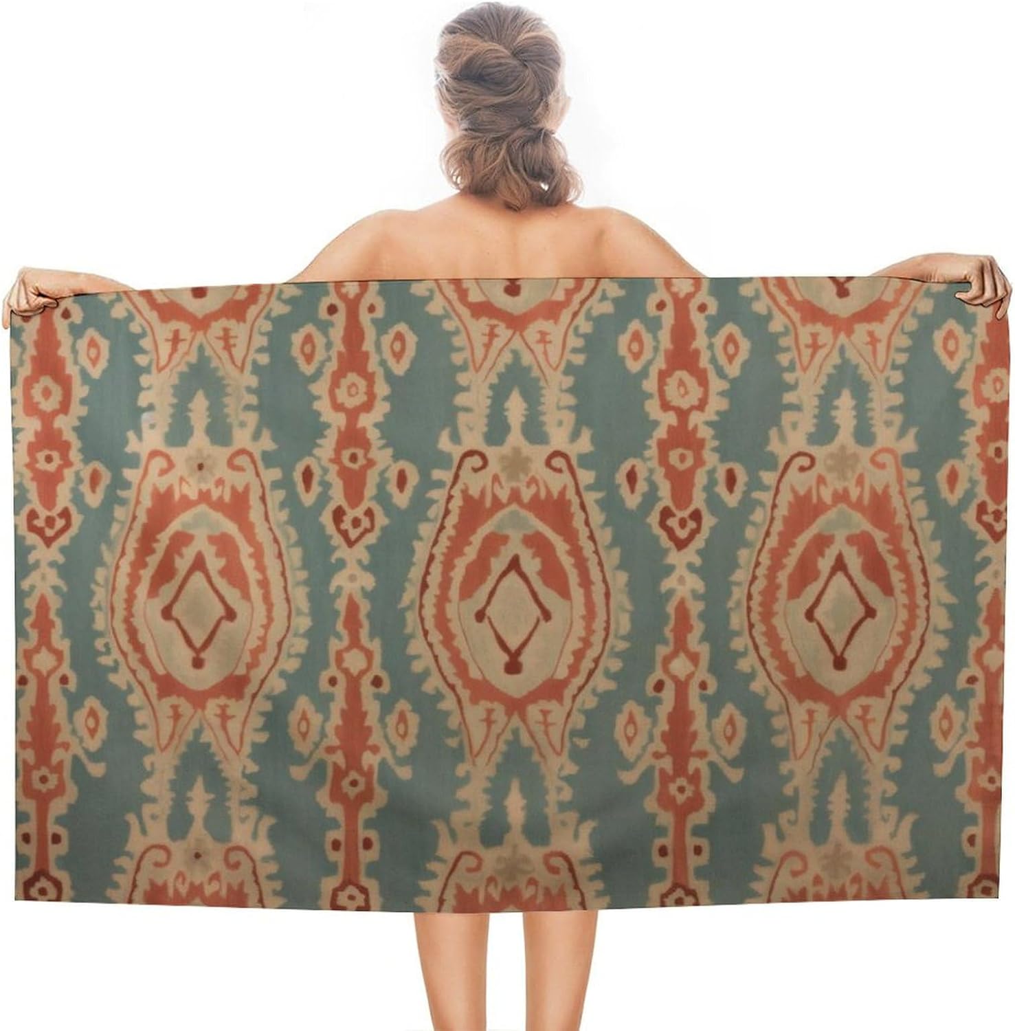 Fabric Pattern Beach Towels Ab - Ikat Woven Fabric บทวิจารณ์และราคา