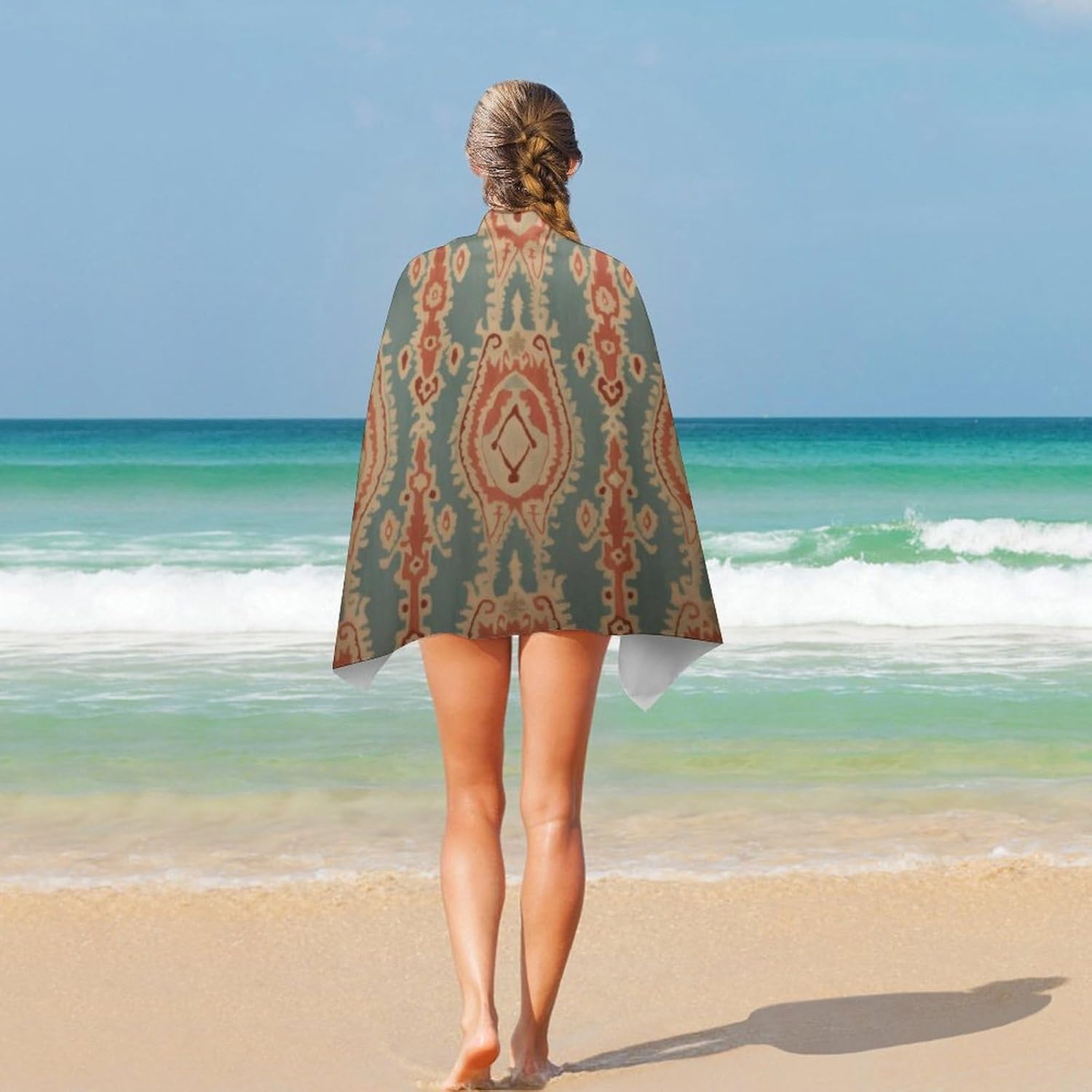 Fabric Pattern Beach Towels Ab - Ikat Woven Fabric บทวิจารณ์และราคา