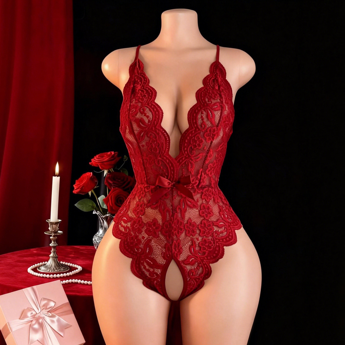 Hot Crotchless Sexy Lingerie F - Ethnic Outfit บทวิจารณ์และราคา