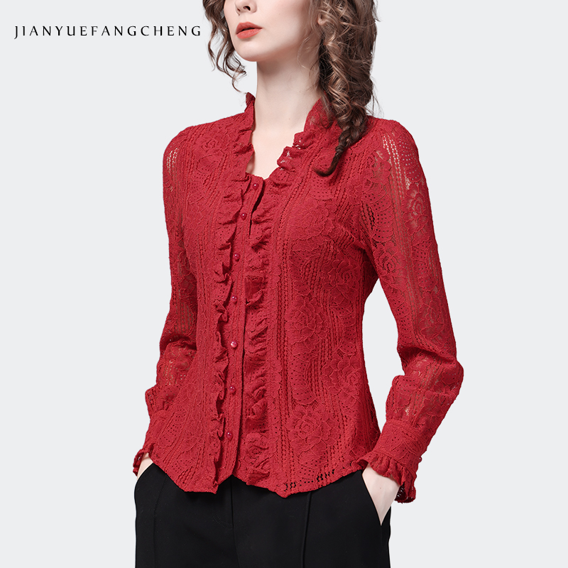 Fashion Square Neck Ruffles Re - Thai Silk Blouse บทวิจารณ์และราคา