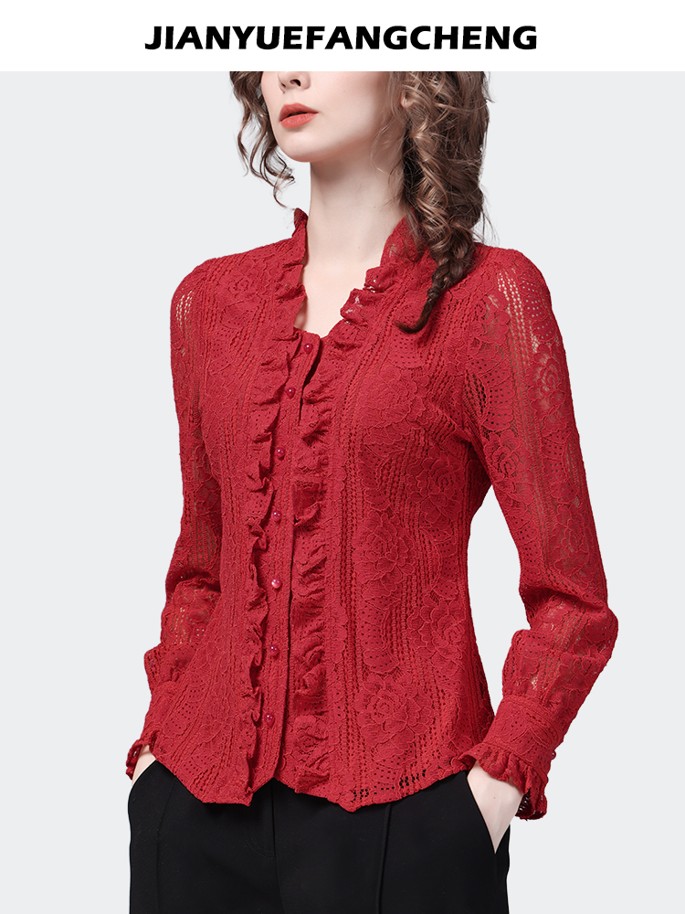 Fashion Square Neck Ruffles Re - Thai Silk Blouse บทวิจารณ์และราคา