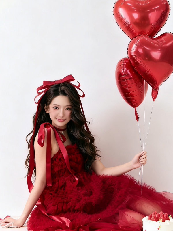 Red Tulle Skirt Artistic Birth - Ethnic Fashion Studio บทวิจารณ์และราคา
