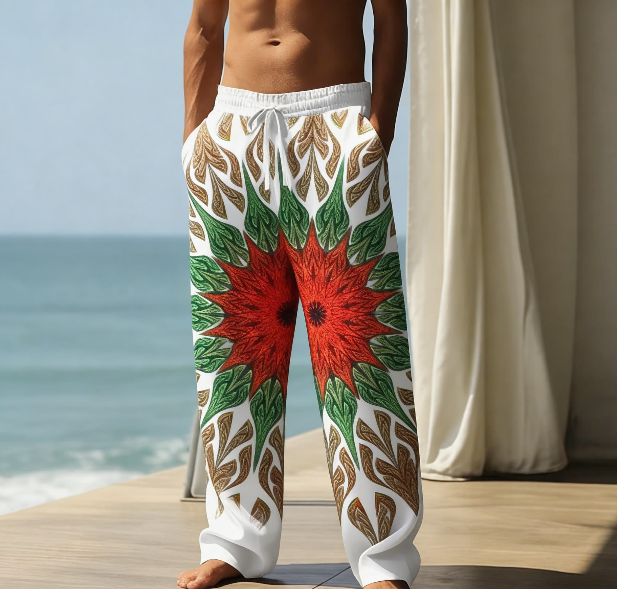 Men's Summer Thin Casual Trous - Ethnic Boho Fashion บทวิจารณ์และราคา
