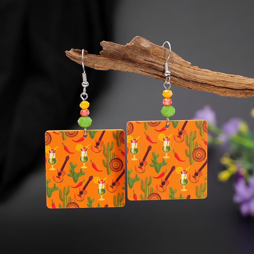 Geometric Square Acrylic Earri - Ethnic Fashion Trends 2026 บทวิจารณ์และราคา