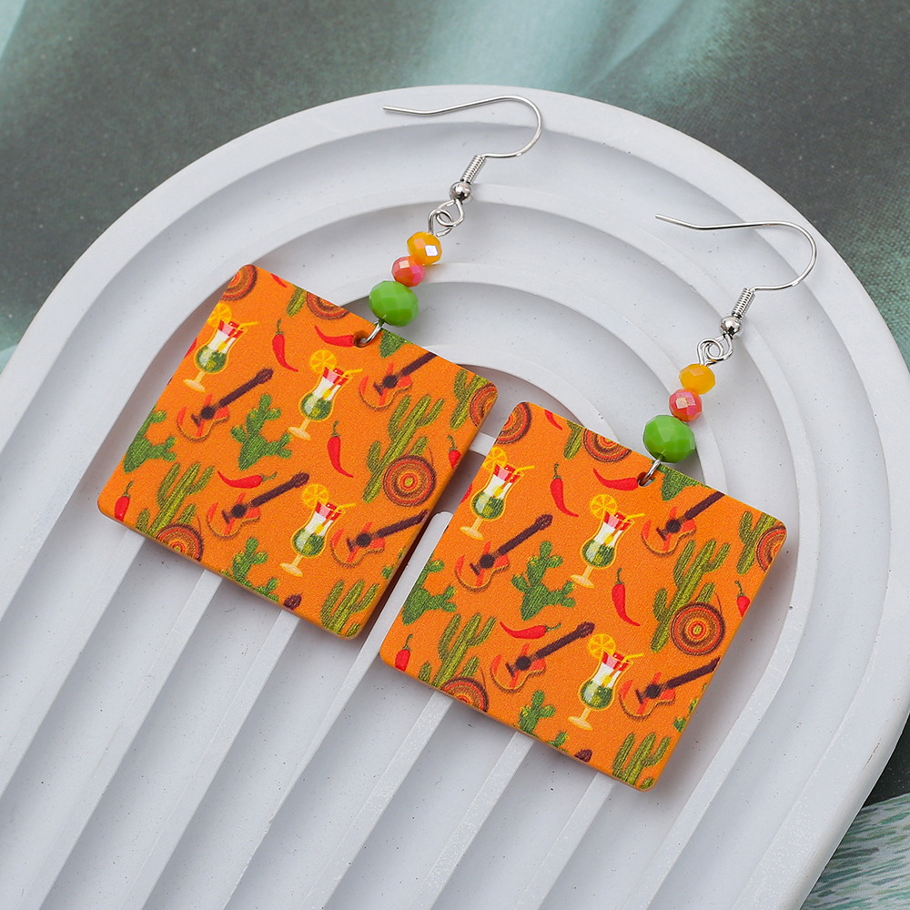 Geometric Square Acrylic Earri - Ethnic Fashion Trends 2026 บทวิจารณ์และราคา
