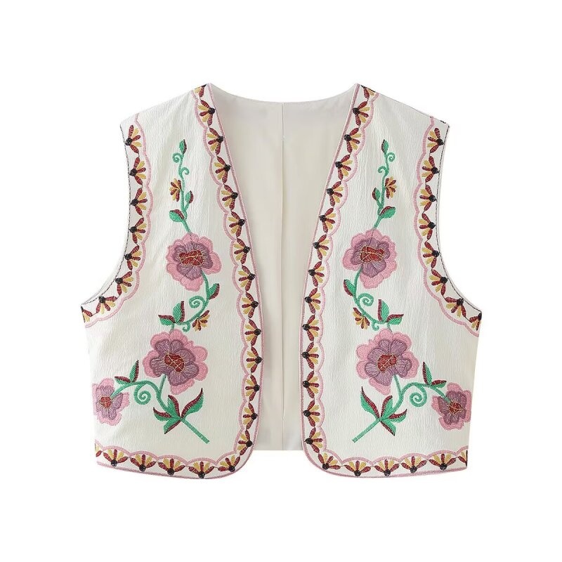 Women's Spring Floral Embroide - Ethnic Boho Fashion บทวิจารณ์และราคา