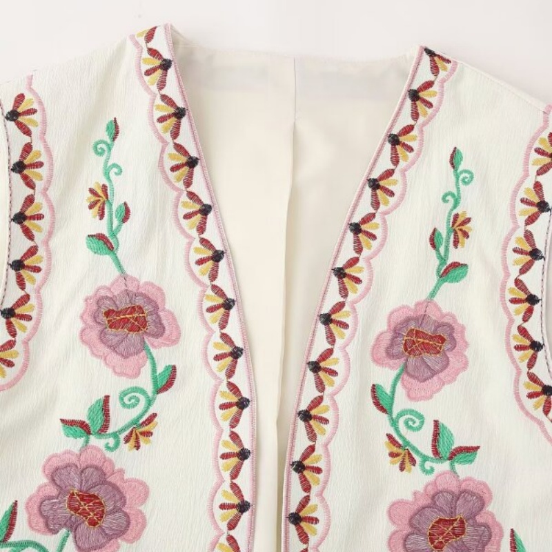 Women's Spring Floral Embroide - Ethnic Boho Fashion บทวิจารณ์และราคา