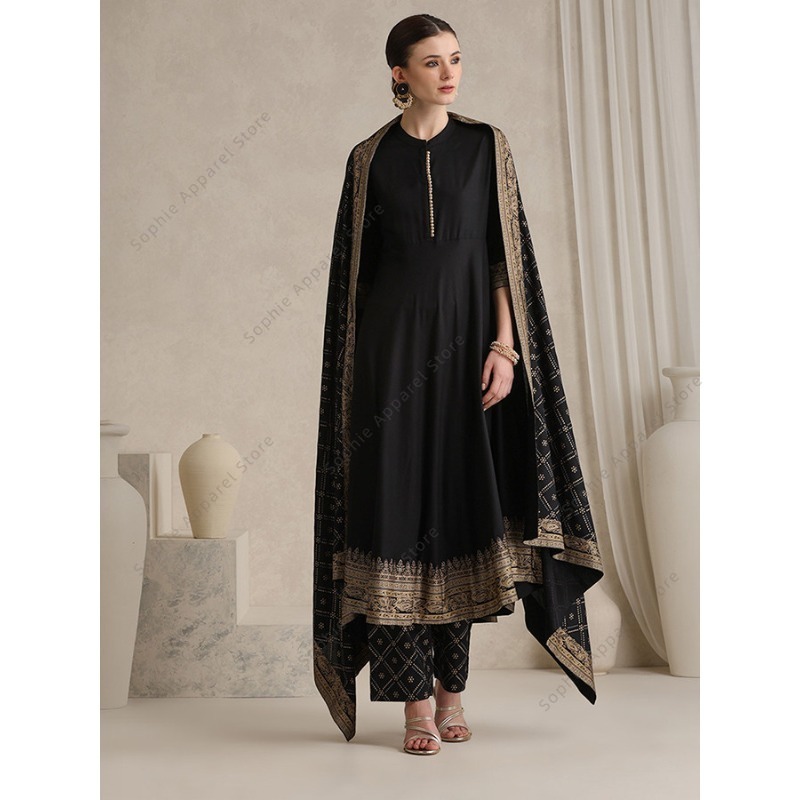 Elegant Black Indian Salwar Ka - Salwar Kameez Set บทวิจารณ์และราคา