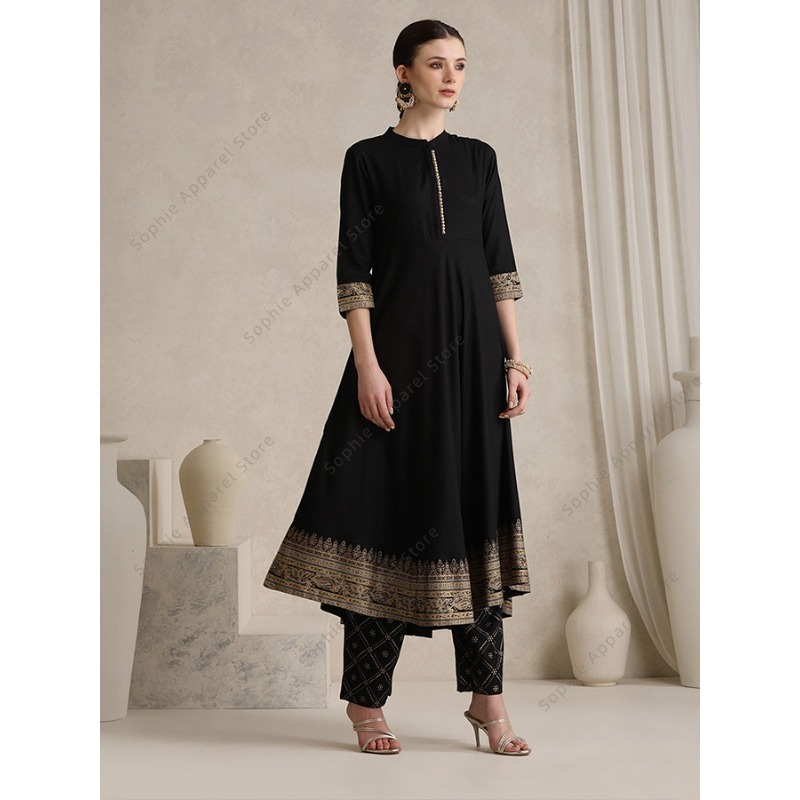 Elegant Black Indian Salwar Ka - Salwar Kameez Set บทวิจารณ์และราคา