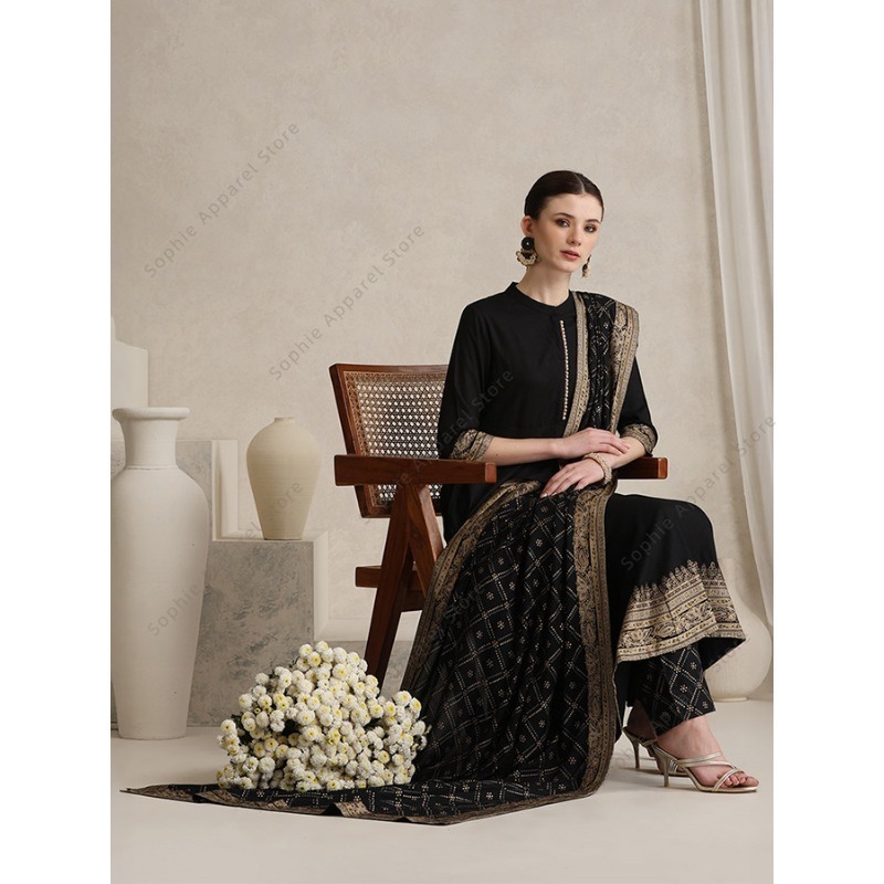 Elegant Black Indian Salwar Ka - Salwar Kameez Set บทวิจารณ์และราคา
