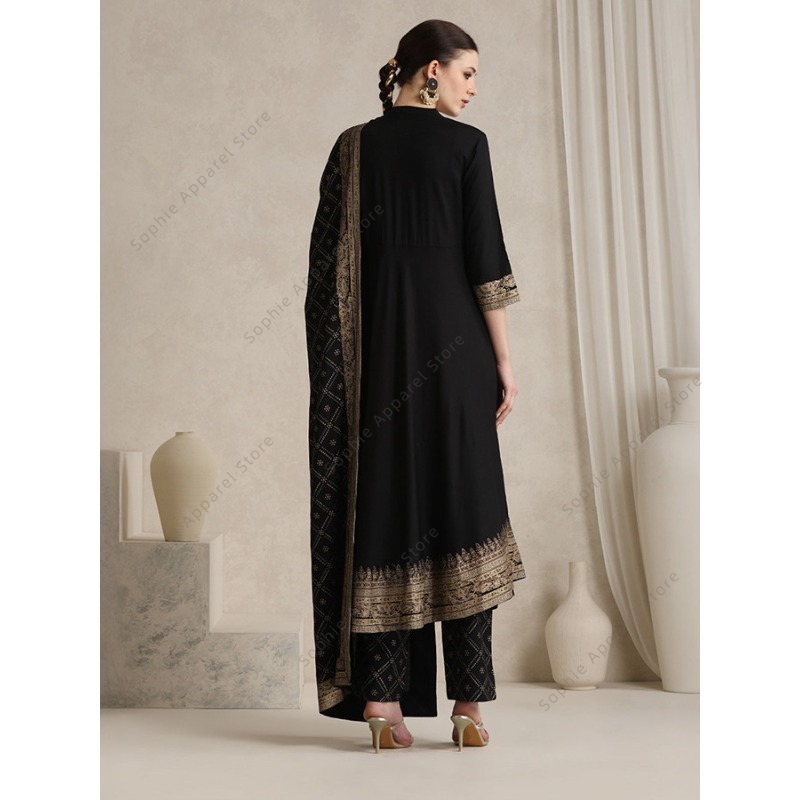 Elegant Black Indian Salwar Ka - Salwar Kameez Set บทวิจารณ์และราคา