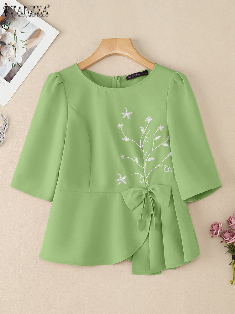 ZANZEA Elegant Asymmetrical He - Thai Silk Blouse บทวิจารณ์และราคา